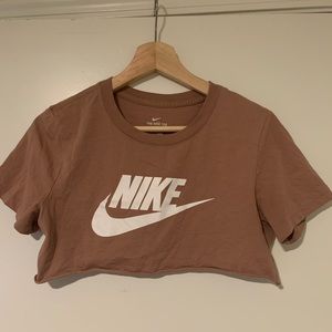 Mauve Nike Cut Off Crop Tee